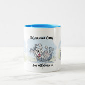 Schnauzer Gang Funny Coffee Mug ツートーンマグカップ (中央)