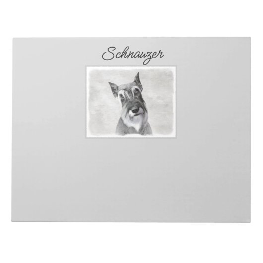 Schnauzer (Giant)'s 絵画 - Dog Art Notepad ノートパッド (正面)