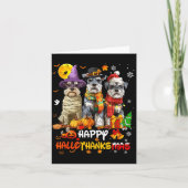 Schnauzer Happy Hallothanksmas Dog Lover Christmas カード (正面)