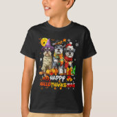 Schnauzer Happy Hallothanksmas Dog Lover Christmas Tシャツ (正面)