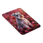 Schnauzer Heart Shaped Wildflowers Flexible マグネット (右側)