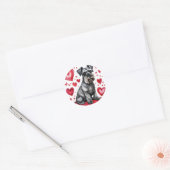 Schnauzer & Hearts Sticker ラウンドシール (封筒)