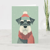 Schnauzer Holiday Greeting カード (正面)