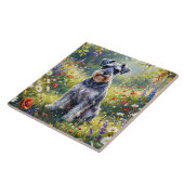 Schnauzer in Wildflower Meadow タイル (側面)