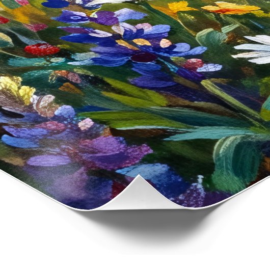 Schnauzer in Wildflower Meadow ポスター (コーナー)