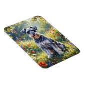 Schnauzer in Wildflower Meadow Flexible マグネット (右側)