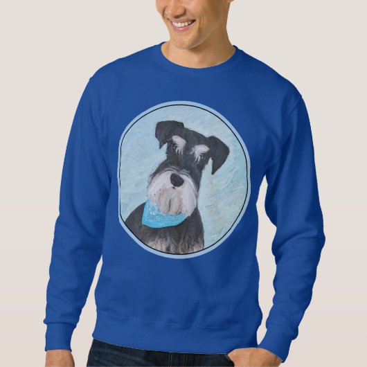 Schnauzer (Miniature) Painting - Cute Original Dog スウェットシャツ (正面)