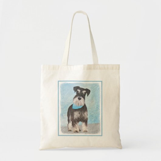 Schnauzer (Miniature) Painting - Cute Original Dog トートバッグ (正面)