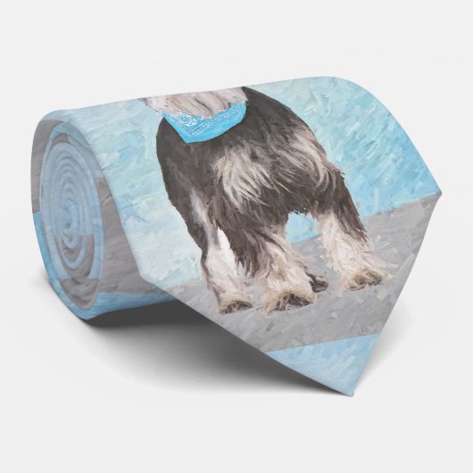 Schnauzer (Miniature) Painting - Cute Original Dog ネクタイ (ロール)