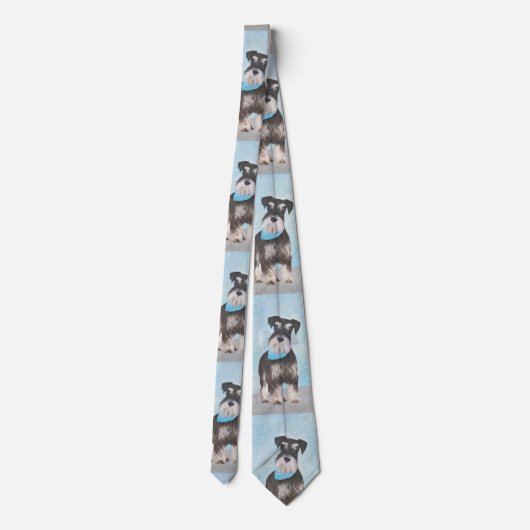 Schnauzer (Miniature) Painting - Cute Original Dog ネクタイ (裏面)