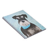 Schnauzer (Miniature) Painting - Cute Original Dog ノートブック (右側)