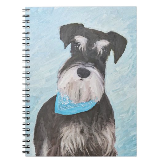 Schnauzer (Miniature) Painting - Cute Original Dog ノートブック (正面)