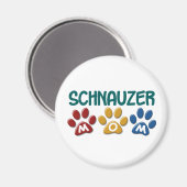 SCHNAUZER Mom Paw Print 1 マグネット (正面/裏面)