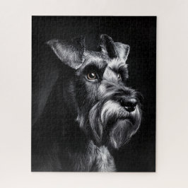 Schnauzer Monochrome Portrait ジグソーパズル