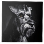 Schnauzer Monochrome Portrait タイル (正面)