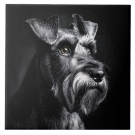 Schnauzer Monochrome Portrait タイル