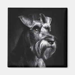 Schnauzer Monochrome Portrait マグネット