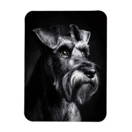 Schnauzer Monochrome Portrait Flexible マグネット