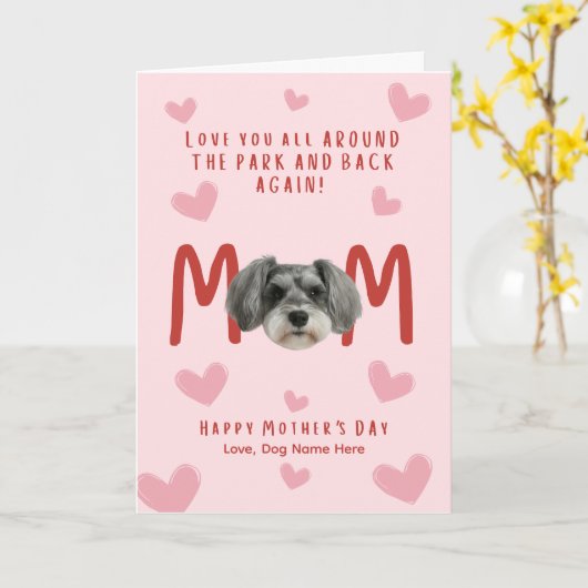 schnauzer Mother Day Card カード (黄色い花)