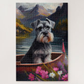 Schnauzer on a Paddle: A Scenic Adventure ジグソーパズル (縦)