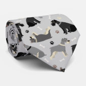 Schnauzer Paws and Bones Neck Tie ネクタイ (ロール)