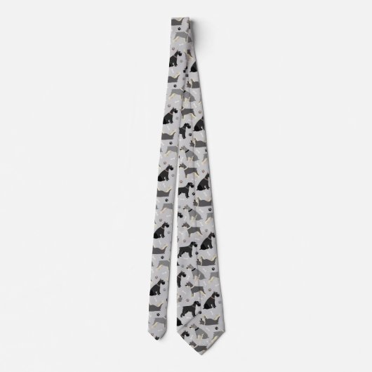 Schnauzer Paws and Bones Neck Tie ネクタイ (裏面)