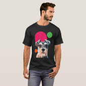 Schnauzer Pop Art Mini Schnauzer Portrait Dog Colo Tシャツ (正面フル)