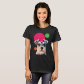 Schnauzer Pop Art Mini Schnauzer Portrait Dog Colo Tシャツ (正面フル)