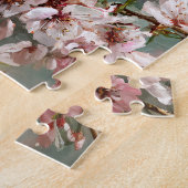 Schnauzer Puppy Among Spring Cherry Blossoms ジグソーパズル (側面)