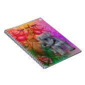 Schnauzer Puppy Fantasy Dog Art Notebook ノートブック (右側)