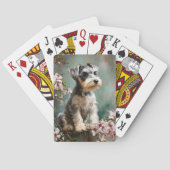 Schnauzer Puppy Spring Cherry Blossoms トランプ (裏面)