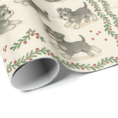 Schnauzer Pup's First Christmas ラッピングペーパー (ロールコーナー)