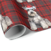 Schnauzer Santa Dog Holiday Plaid Christmas ラッピングペーパー (ロールコーナー)