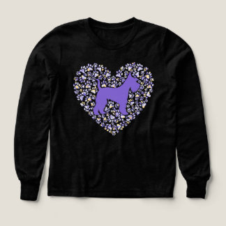 Schnauzer Silhouette Heart Paws Adorable