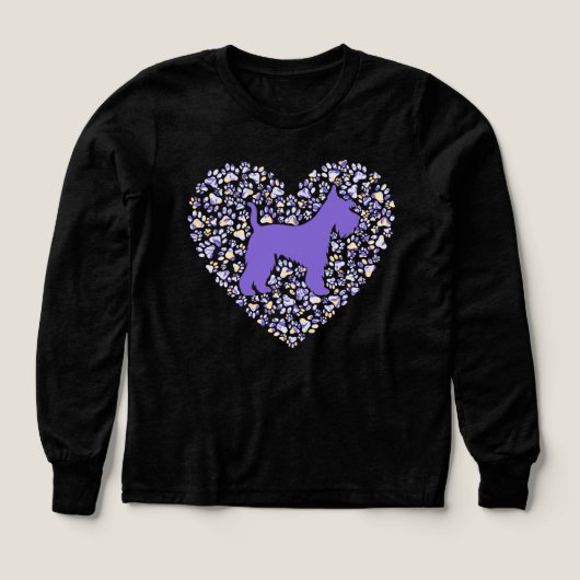 Schnauzer Silhouette Heart Paws Adorable (デザイン正面)