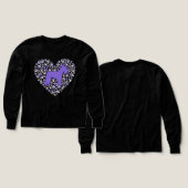 Schnauzer Silhouette Heart Paws Adorable (デザイン 正面＆背面)