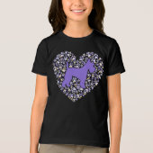 Schnauzer Silhouette Heart Paws Adorable トライブレンドＴシャツ (正面)