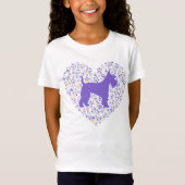 Schnauzer Silhouette Heart Paws Adorable Tシャツ (正面)