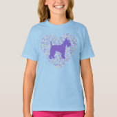 Schnauzer Silhouette Heart Paws Adorable Tシャツ (正面)