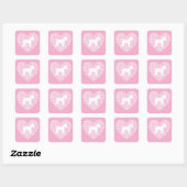 Schnauzer Silhouette Heart Paws Print - Dog Lover スクエアシール (シート)