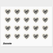 Schnauzer Silhouette Heart Paws Print - Dog Lover ハートシール (シート)
