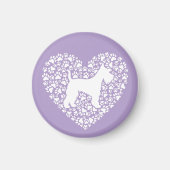 Schnauzer Silhouette Heart Paws Print - Dog Lover マグネット (正面)