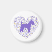 Schnauzer Silhouette Heart Paws Print - Dog Lover マグネット (正面)