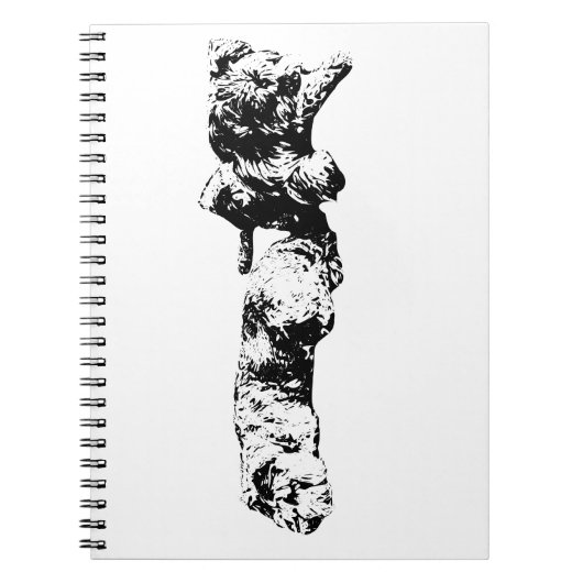 Schnauzer Sketchbook – Black & White Mini Duo ノートブック (正面)