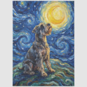 Schnauzer Starry Night Decoupage 薄葉紙 (正面)