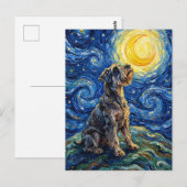 Schnauzer Starry Night Painting ポストカード (正面/裏面)