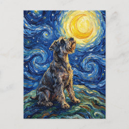 Schnauzer Starry Night Painting ポストカード