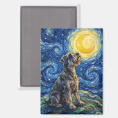 Schnauzer Starry Night Painting マグネット (正面/裏面)