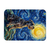 Schnauzer Starry Night Painting Flexible マグネット (横)