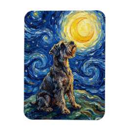 Schnauzer Starry Night Painting Flexible マグネット